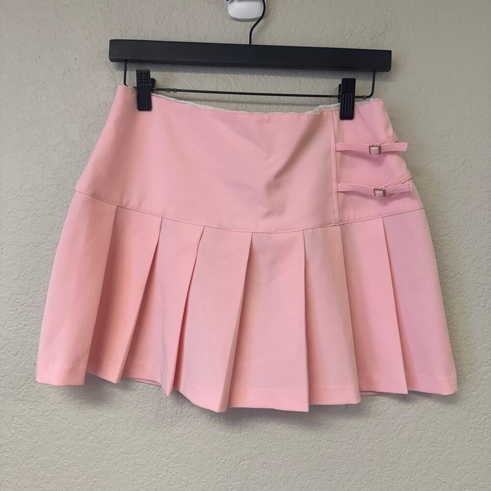 Taunt Pleated Mini Preppy Skirt Pink Y2K